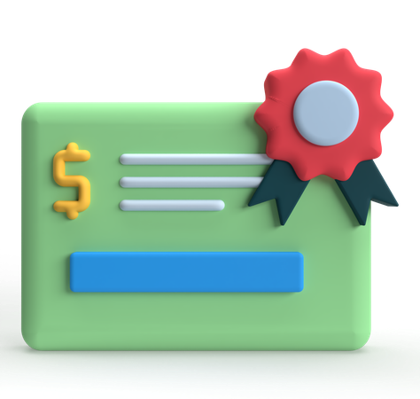 Certificado financeiro  3D Icon