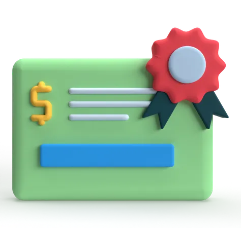 Certificado financeiro  3D Icon