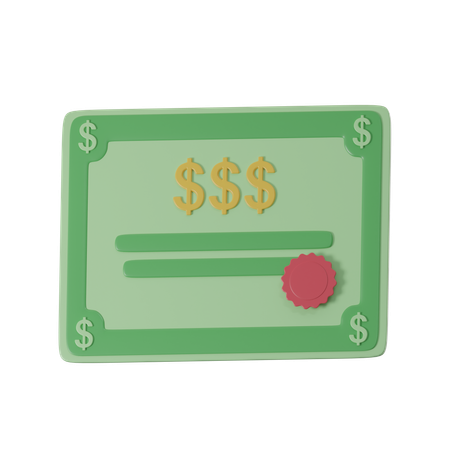 Certificado financeiro  3D Icon