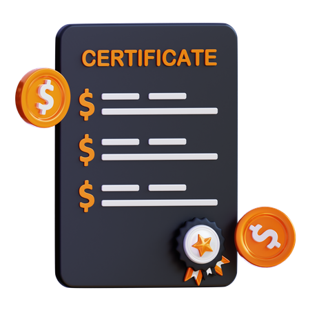 Certificado financeiro  3D Icon
