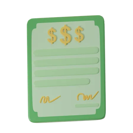 Certificado financiero  3D Icon