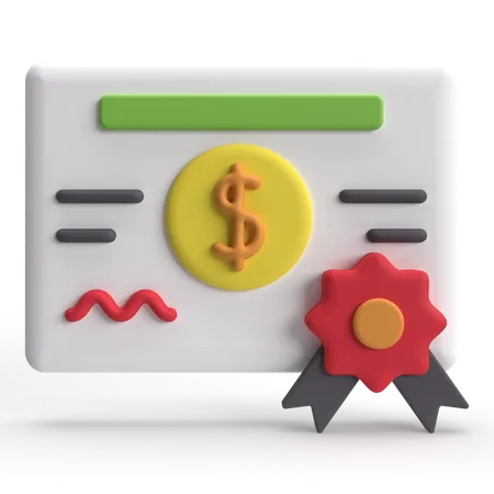 Certificado financiero  3D Icon