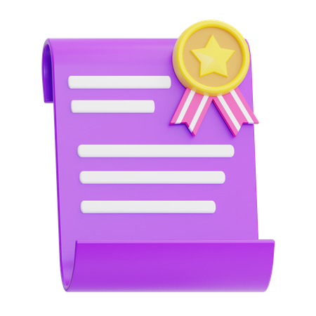Certificado de ganador  3D Icon