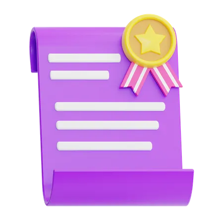 Certificado de ganador  3D Icon