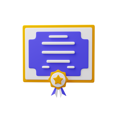 Certificado graduado  3D Icon