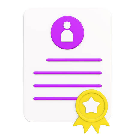 Licença de certificado  3D Icon