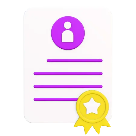 Licença de certificado  3D Icon