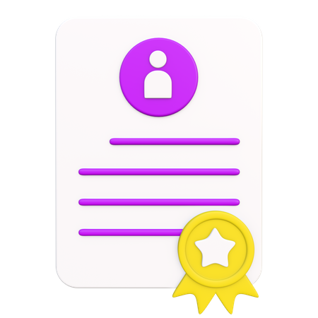 Licencia de certificado  3D Icon