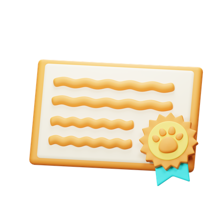 Certificado de mascota  3D Icon