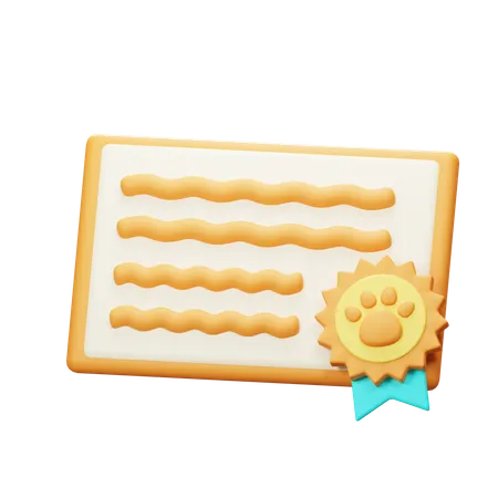 Certificado de mascota  3D Icon