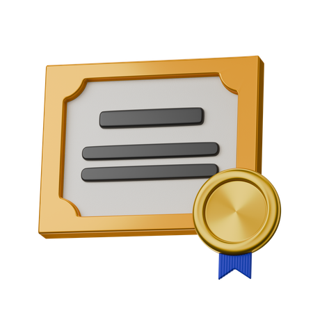 Certificado medalha  3D Icon