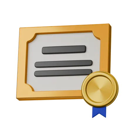 Medalla de certificado  3D Icon