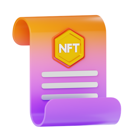 Certificado nft  3D Icon