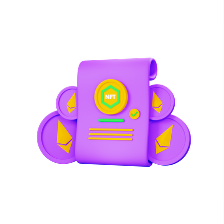 Certificado nft  3D Icon
