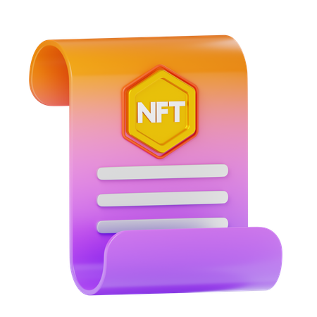 Certificado nft  3D Icon