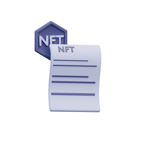 Certificado nft  3D Illustration
