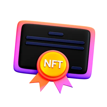 Certificado nft  3D Illustration