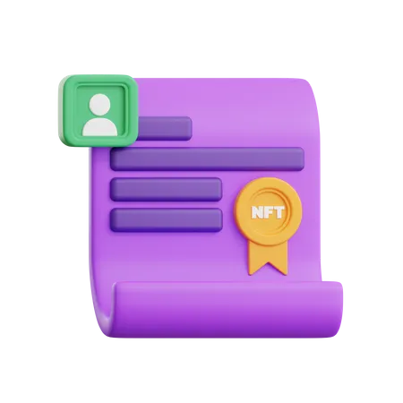 Certificado nft  3D Icon