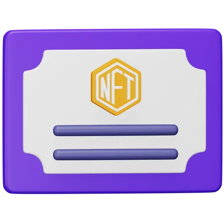 Certificado nft  3D Icon