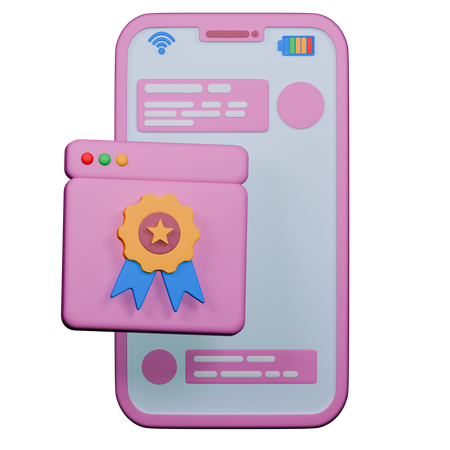 Certificado on-line  3D Icon