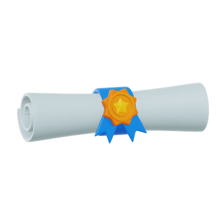 Rollo de certificado  3D Icon