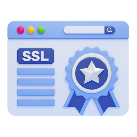 Certificado ssl  3D Icon