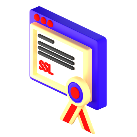 Certificado SSL  3D Icon