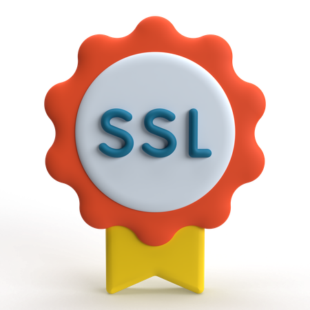 Certificado ssl  3D Icon