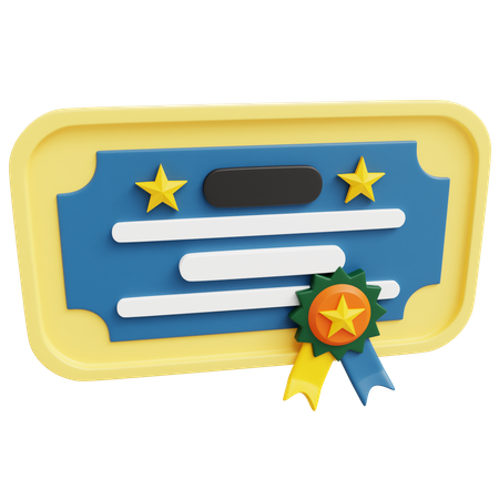 Certificat  3D Icon