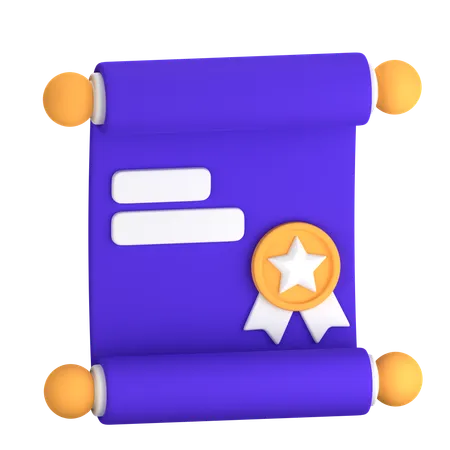 Certificat  3D Icon