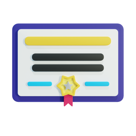 Certificat  3D Icon