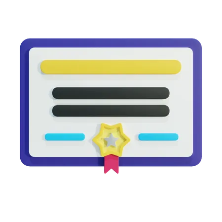 Certificat  3D Icon