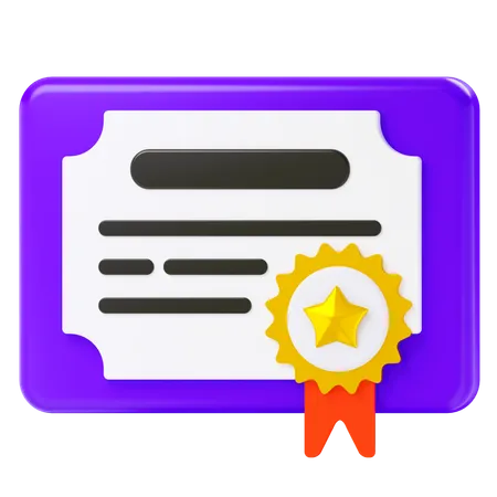 Certificat  3D Icon