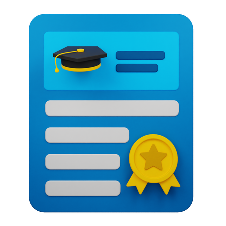 Certificat  3D Icon