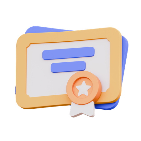 Certificat  3D Icon