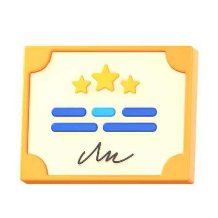 Certificat  3D Icon