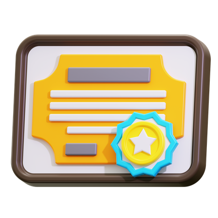 Certificat  3D Icon