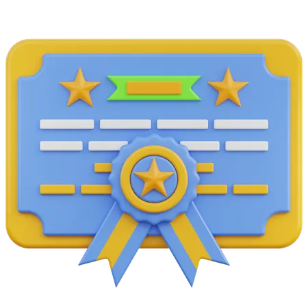 Certificat  3D Icon