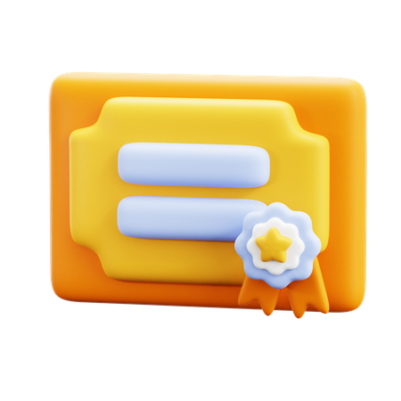 Certificat  3D Icon