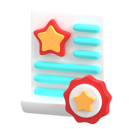 Certificat  3D Icon