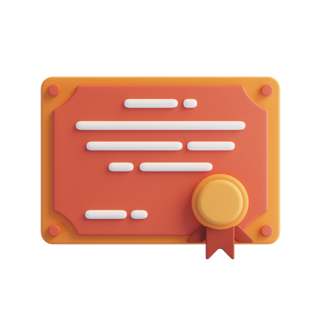 Certificat  3D Icon