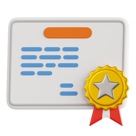 Certificat  3D Icon