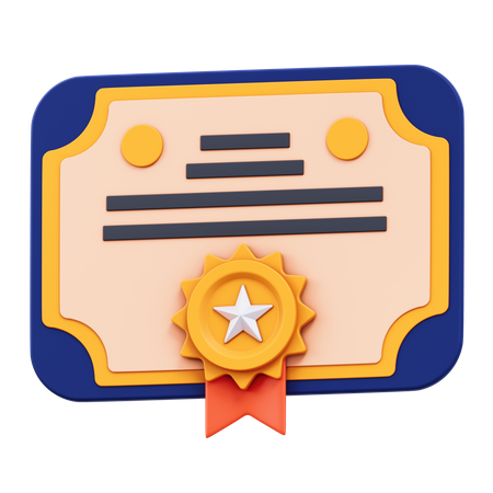 Certificat  3D Icon