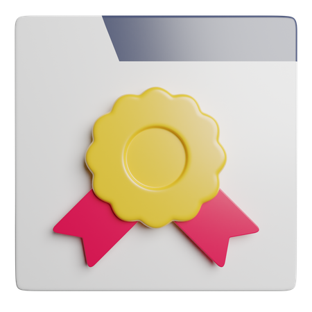 Certificat  3D Icon