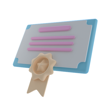 Certificat  3D Icon