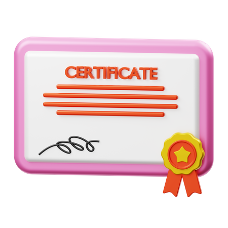 Certificat  3D Illustration