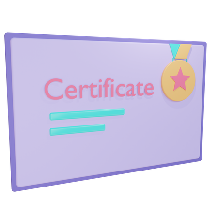 Certificat  3D Illustration