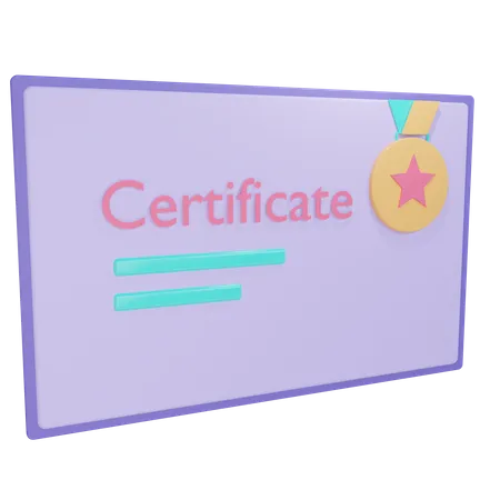 Certificat  3D Illustration