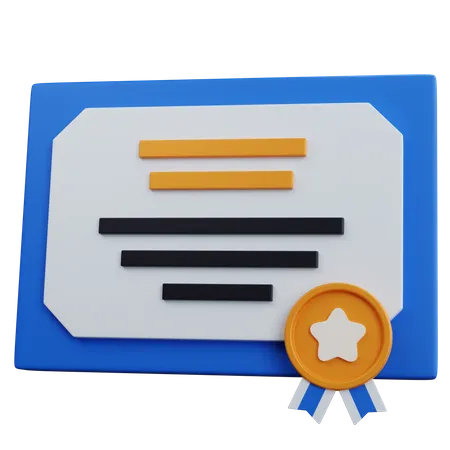 Certificat  3D Icon