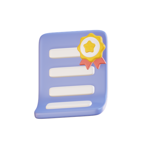 Certificat  3D Icon